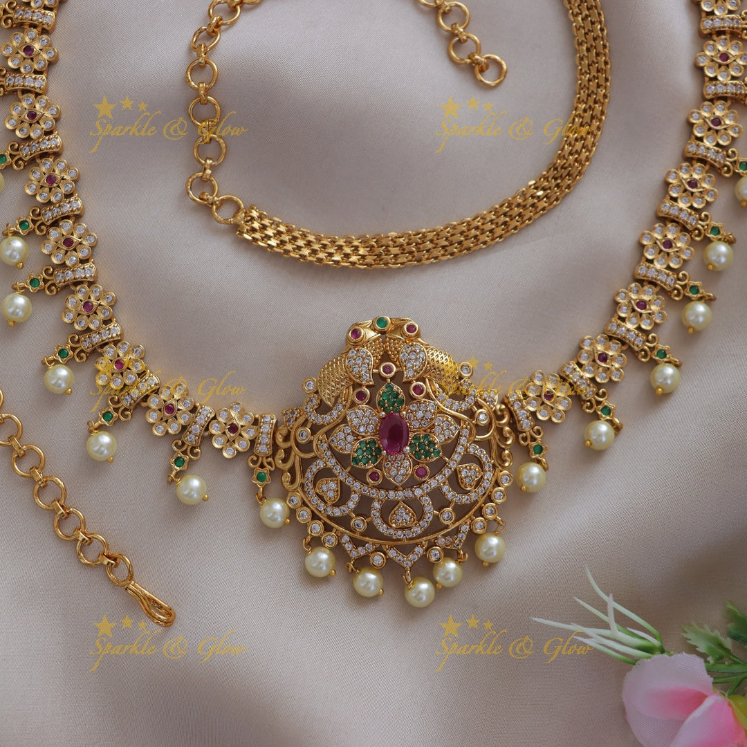 Exquisite Floral Peacock Hipchain - Perfect Wedding Jewellery