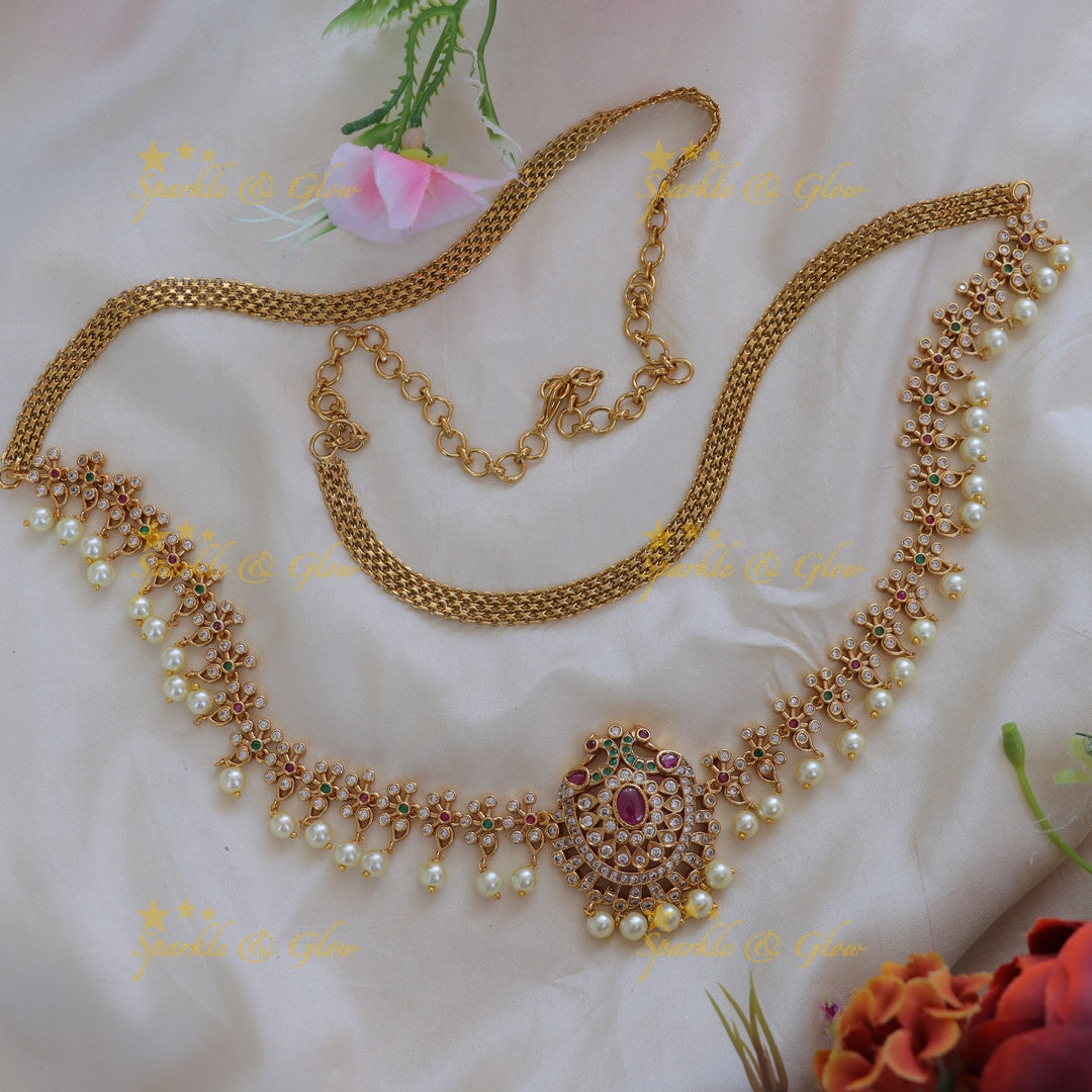 Gold Pearl Hip Chain - Elegant Wedding Accessory