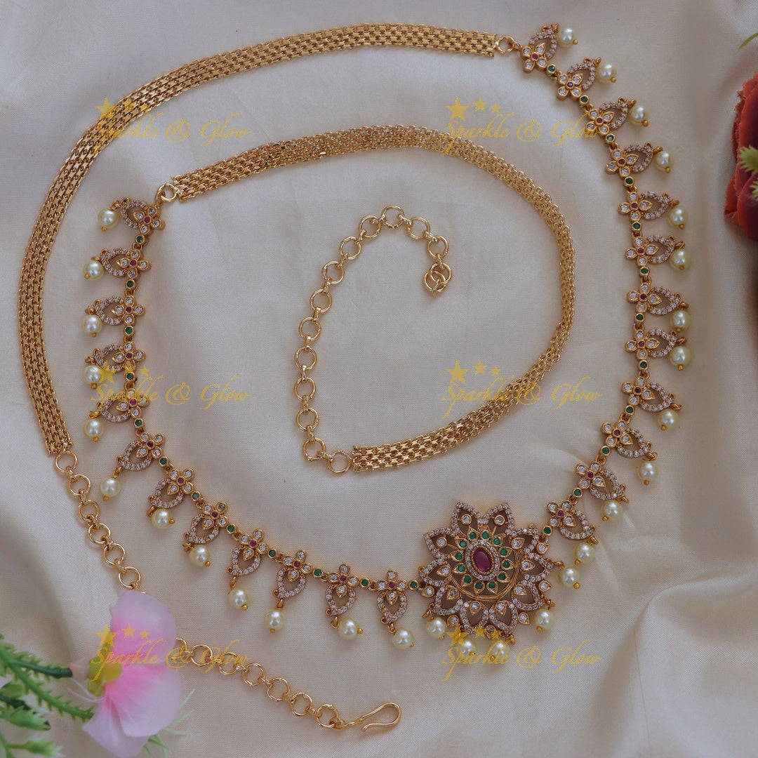 Exquisite Mango Pearl Bridal Hipchain for Weddings