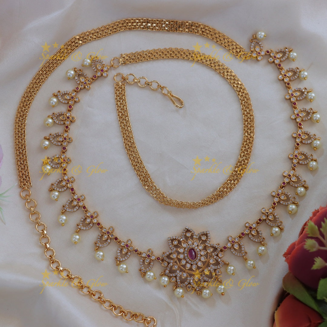 Exquisite Mango Pearl Bridal Hipchain for Weddings