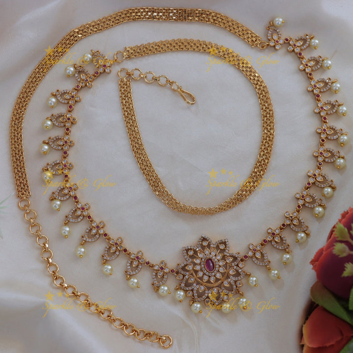 Exquisite Mango Pearl Bridal Hipchain for Weddings