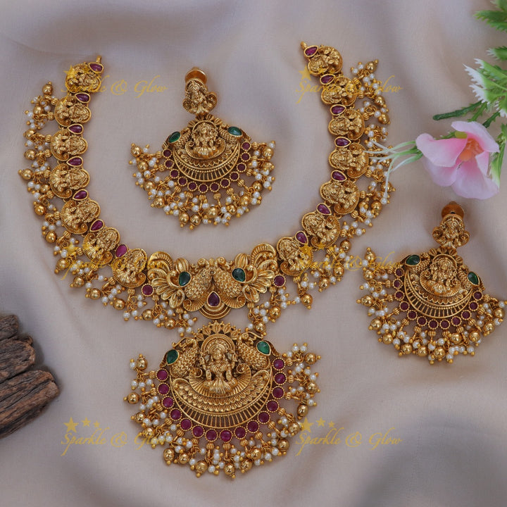 Exquisite Lakshmi Peacock Necklace for Every Occasion