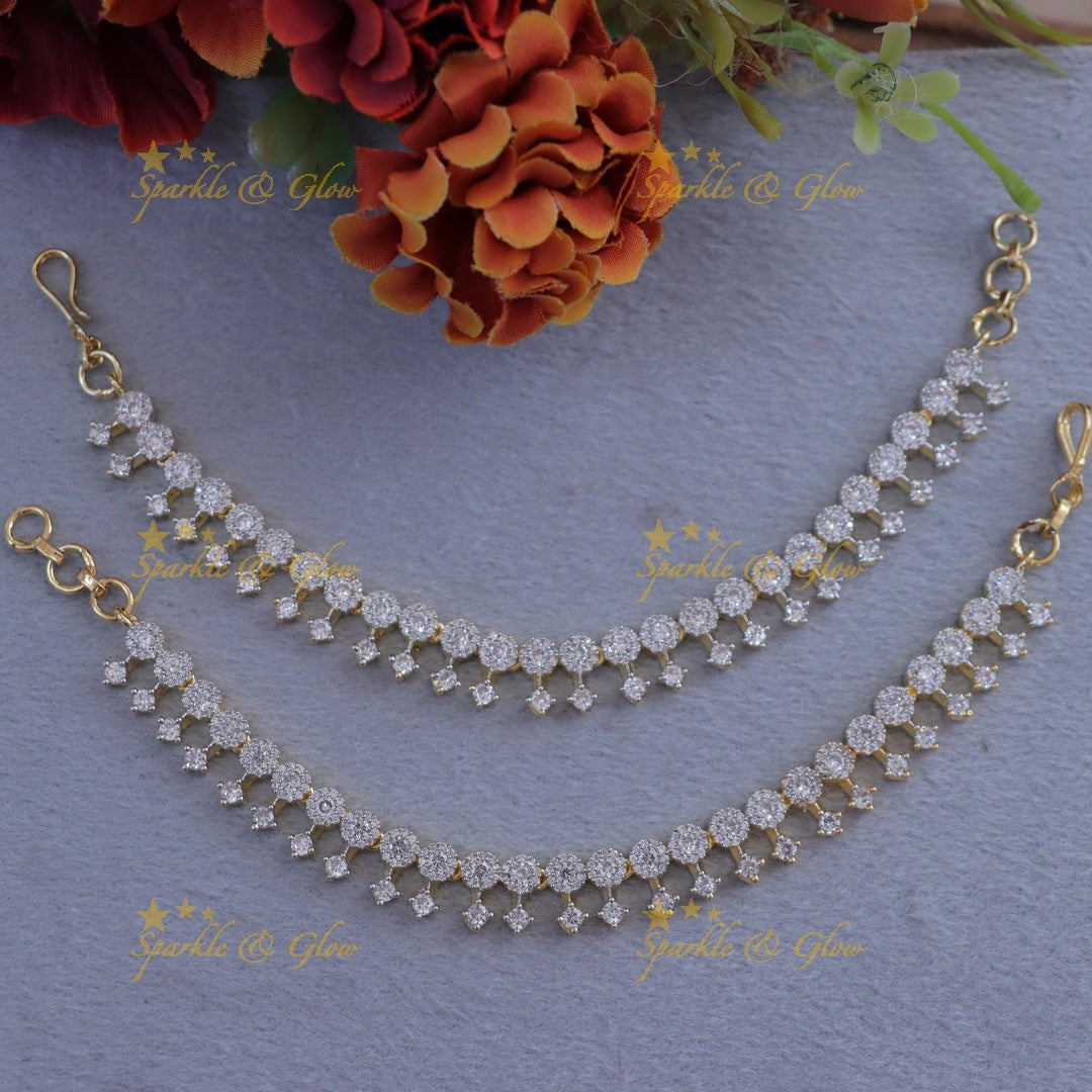 Elegant Gold-Plated Earchains for Festive Celebrations