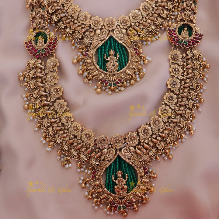 Exquisite Peacock Temple Bridal Necklace Set