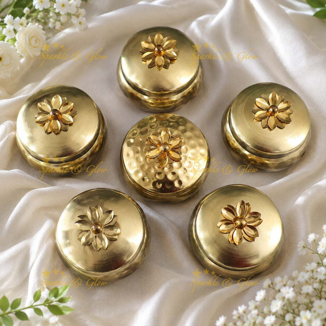 Exquisite Floral Gold-Like Jar Set for Festive Elegance Set of 6