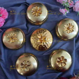 Exquisite Floral Gold-Like Jar Set for Festive Elegance Set of 6