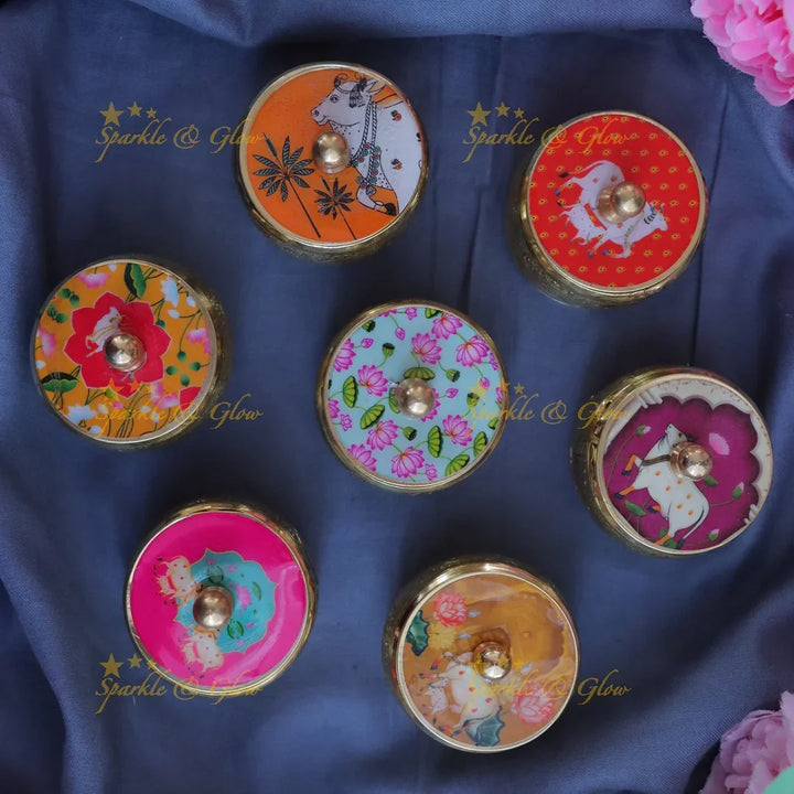 Elevate Your Home with Exquisite Pichwai Print Jars Set of 7