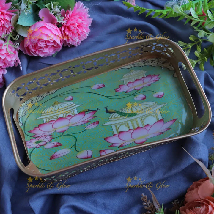 Elegant Pichwai Print Tray - Timeless Decor Piece
