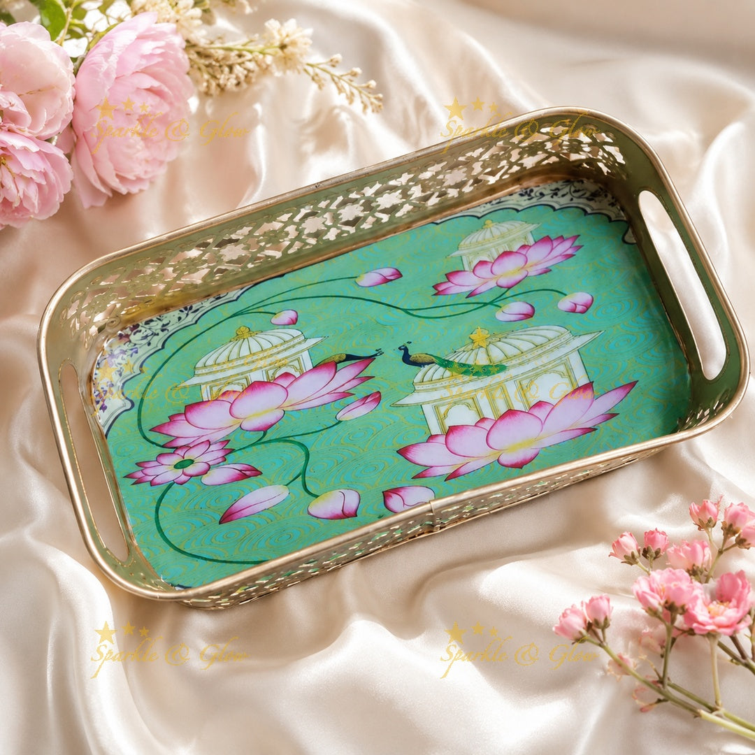 Elegant Pichwai Print Tray - Timeless Decor Piece