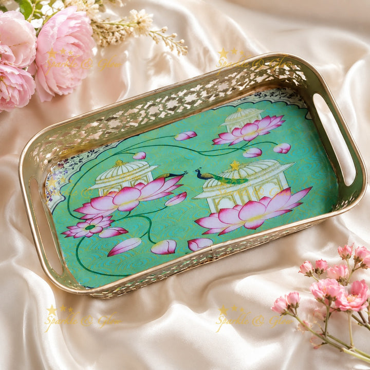 Elegant Pichwai Print Tray - Timeless Decor Piece