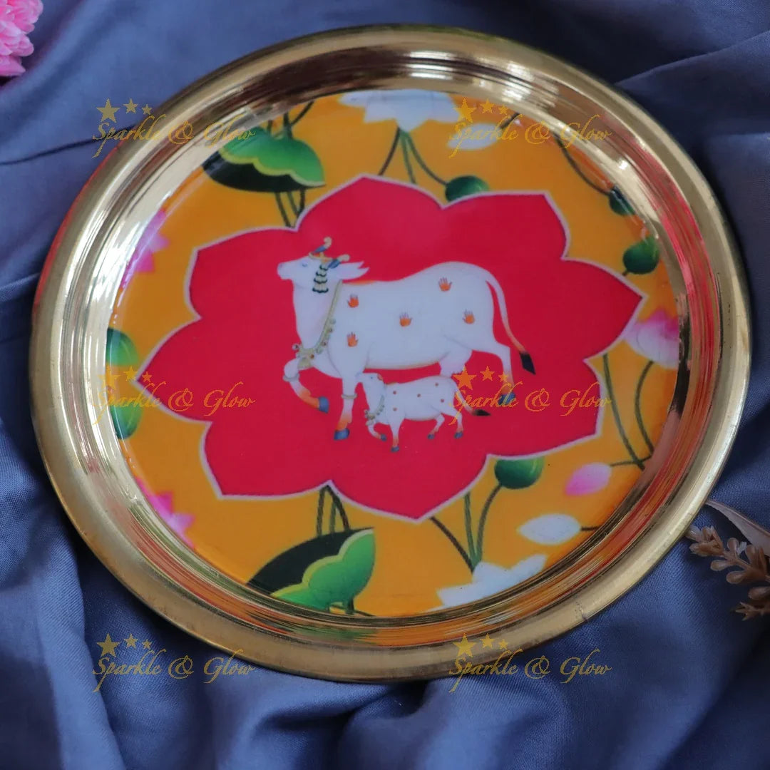 Artistic Pichwai Print Tray for Elegant Homes