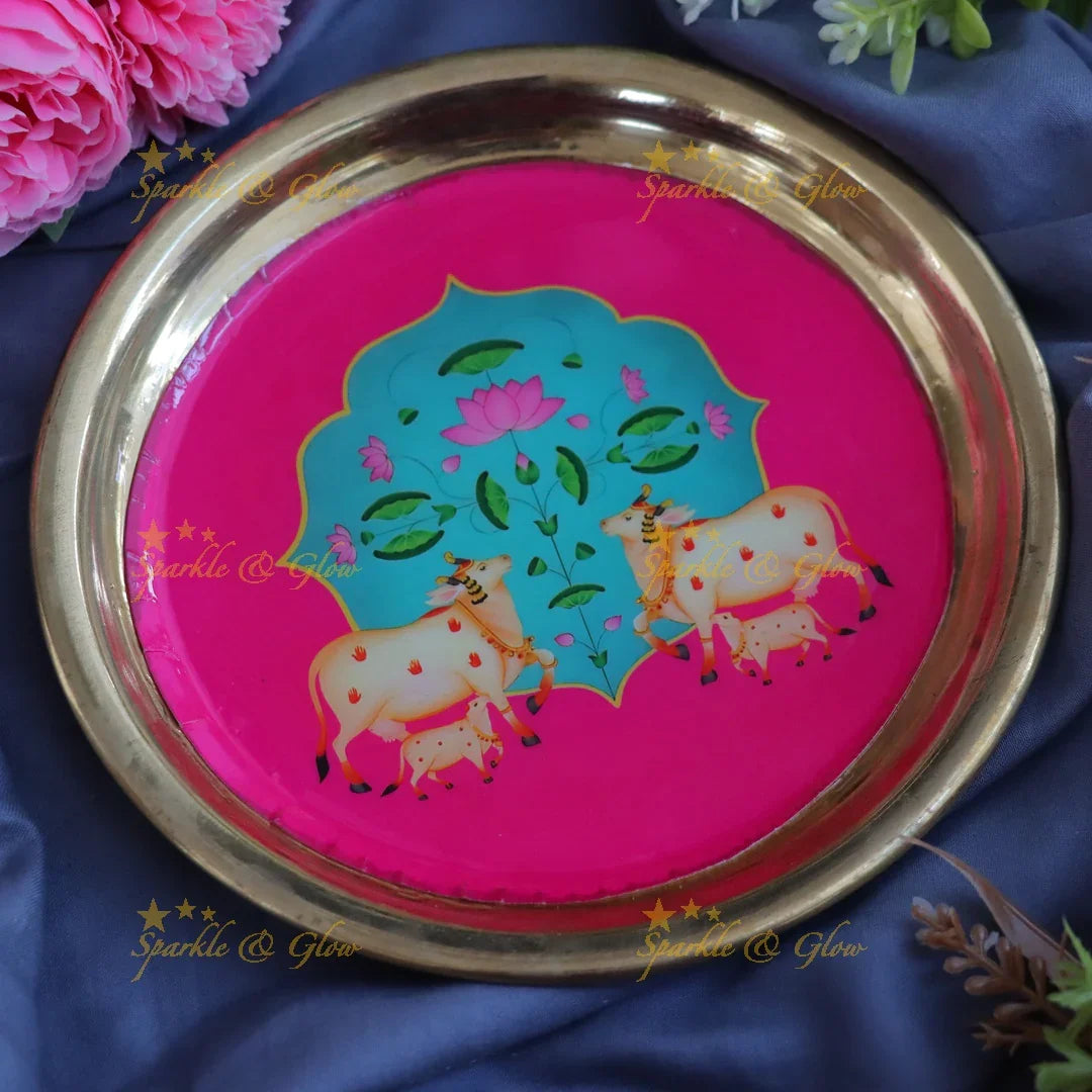 Artistic Pichwai Print Tray for Elegant Homes