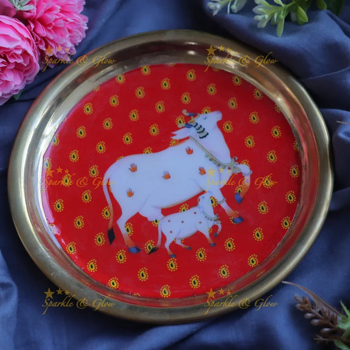 Artistic Pichwai Print Tray for Elegant Homes