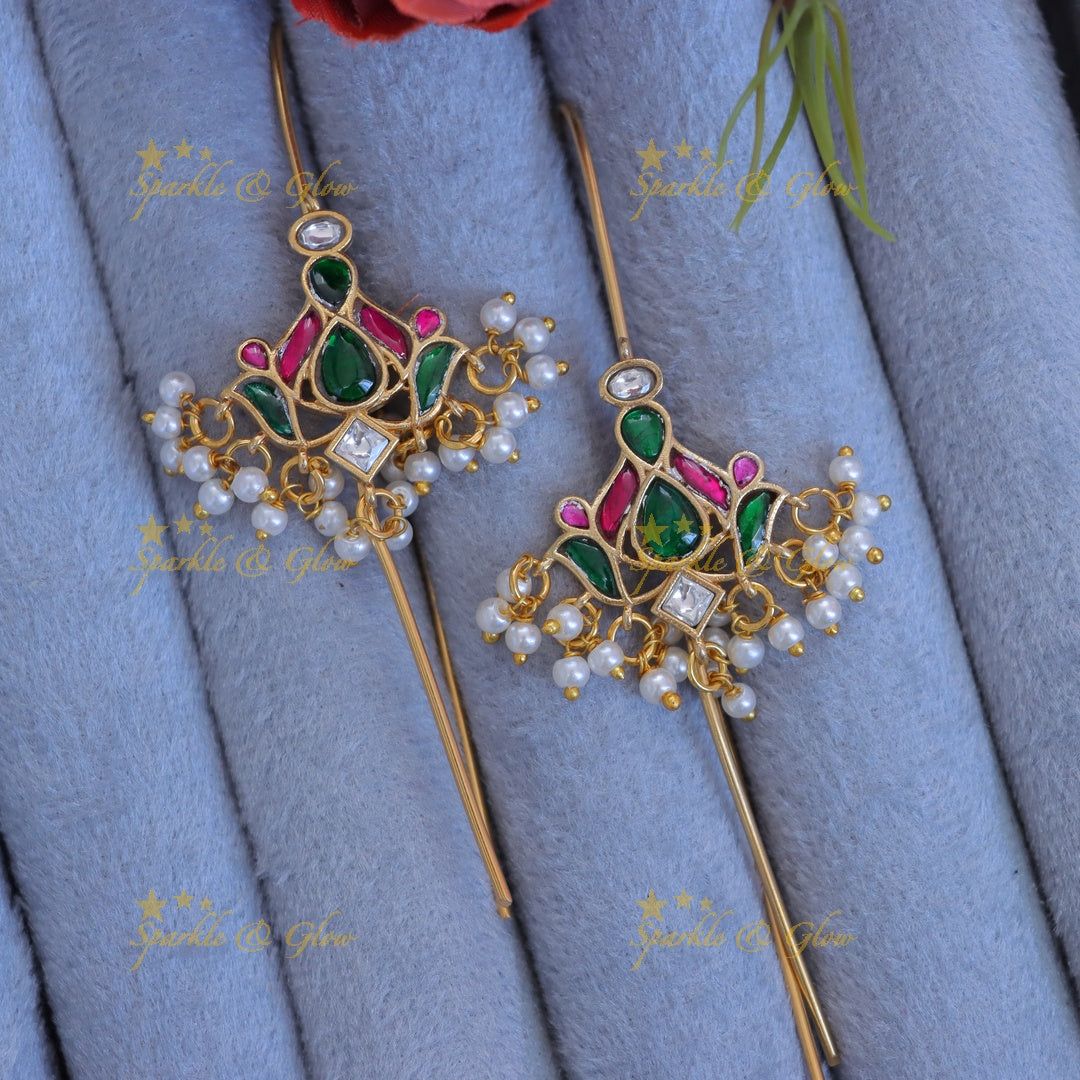 Elegant Pearl and Gold Earcuffs for Festive Glamour