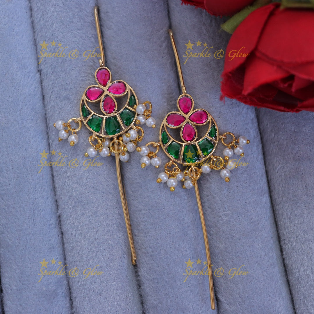 Exquisite Gold Half Moon Pearl Earcuff for Festive Glamour