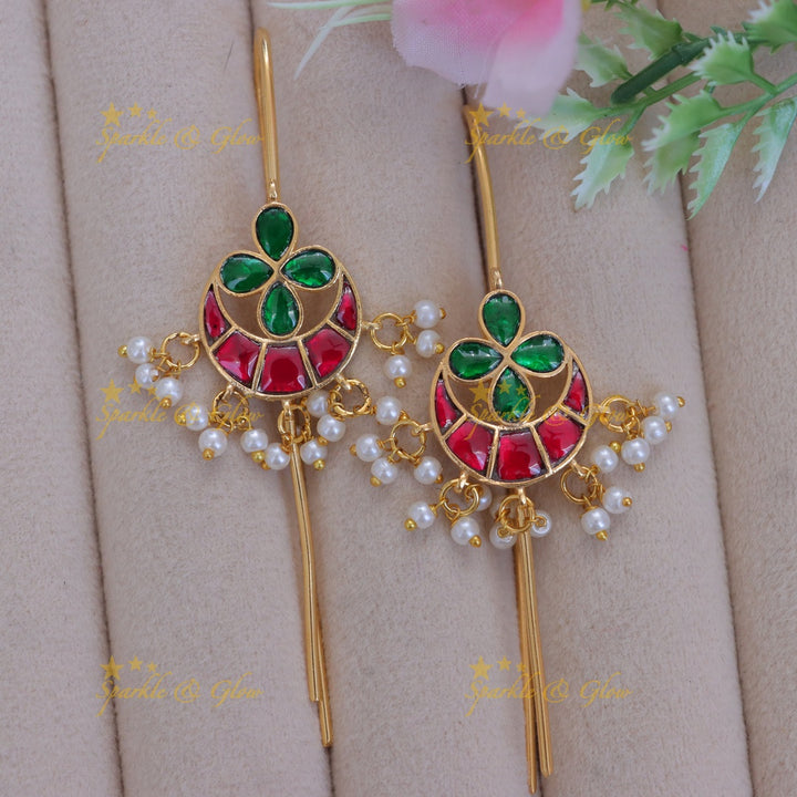 Exquisite Gold Half Moon Pearl Earcuff for Festive Glamour