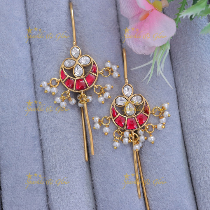 Exquisite Gold Half Moon Pearl Earcuff for Festive Glamour