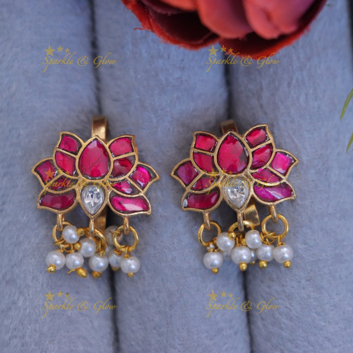 Exquisite Lotus Bugadi Earrings - Festive Glamour