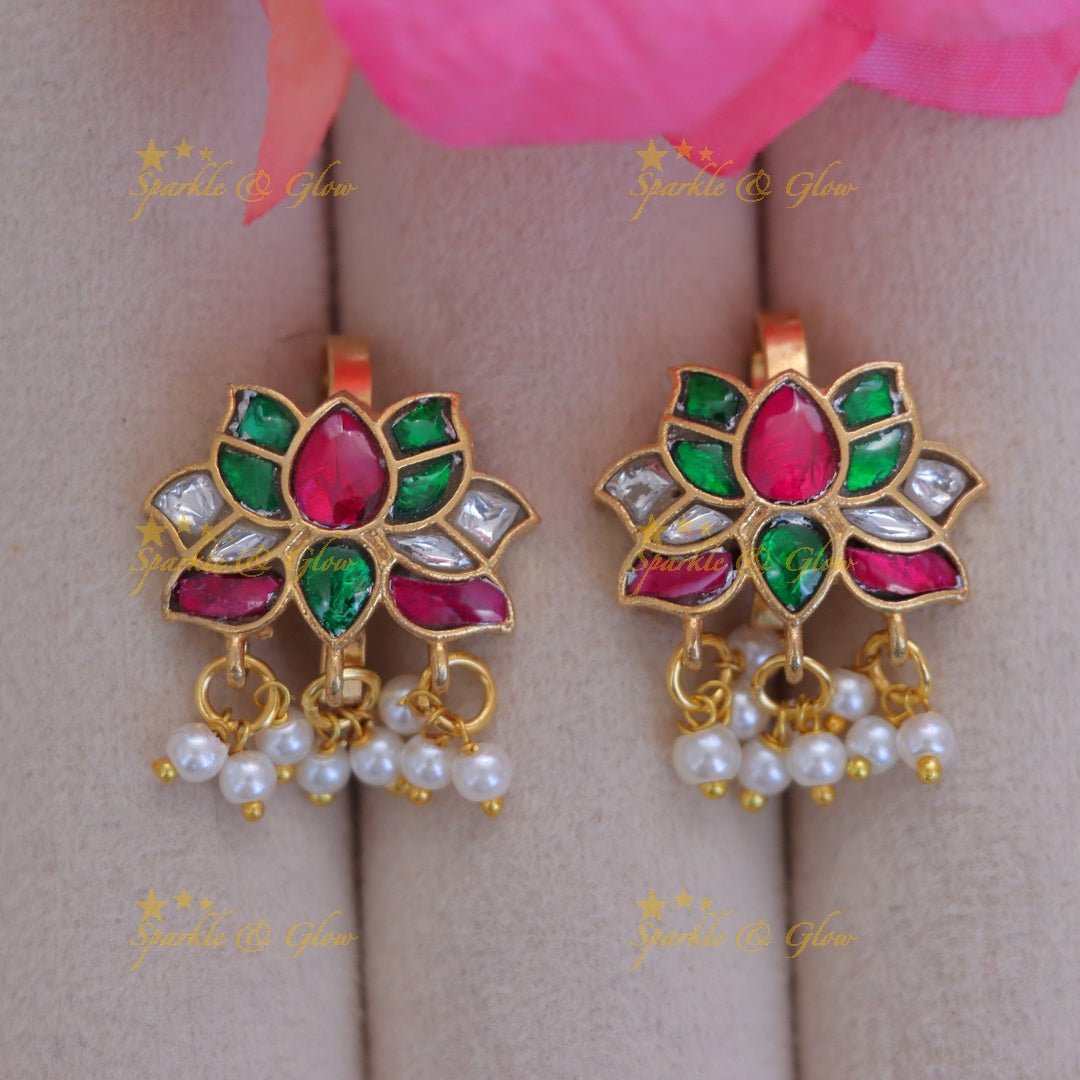Exquisite Lotus Bugadi Earrings - Festive Glamour