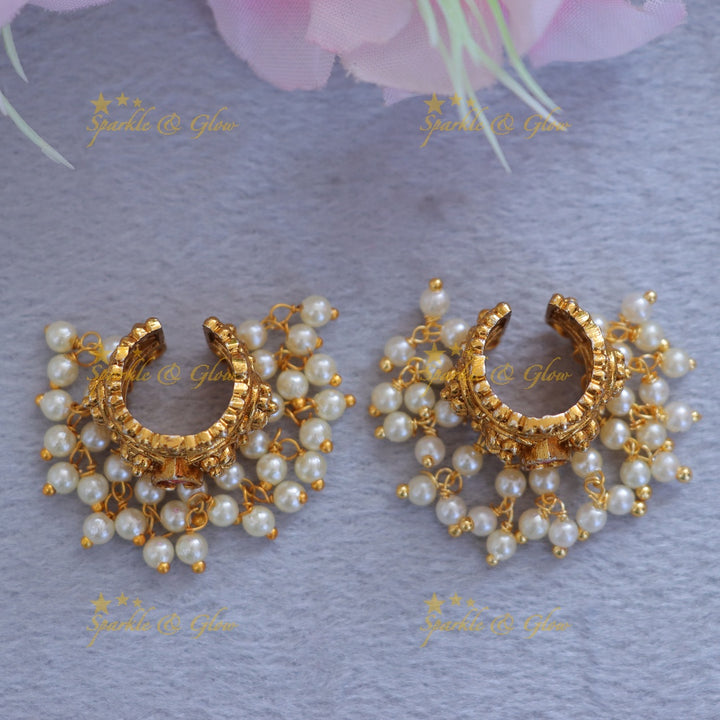 Exquisite Gold Pearl Bugadi Earrings for Festive Occasions