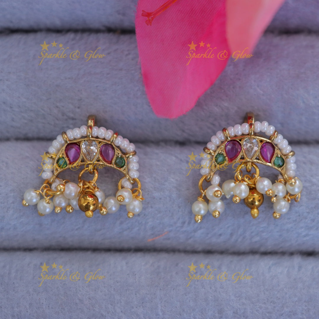 Elegant Imitation Pearl Bugadi with Stones for Weddings