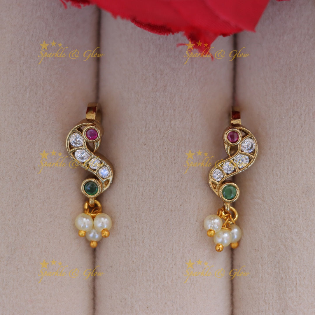 Elegant Peacock Pearl Earrings - Ideal for Weddings