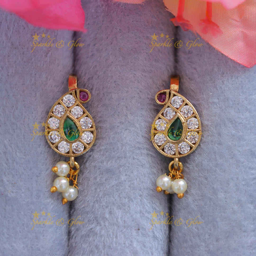 Exquisite Mango Pearl Bugadi Earrings - Captivating New Arrival