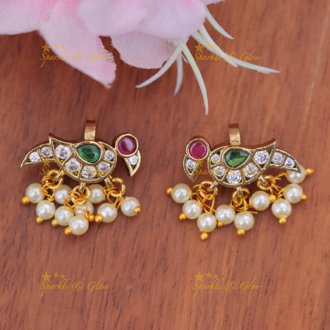Exquisite Peacock Pearl Bugadi Earrings