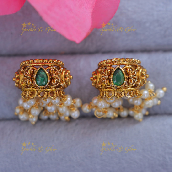 Exquisite Gold Pearl Bugadi Earrings for Festive Occasions
