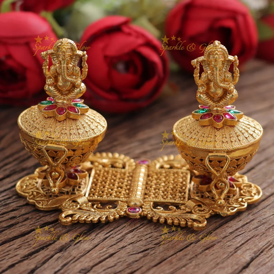 Exquisite Floral Ganesh Kumkum Box for Auspicious Occasions