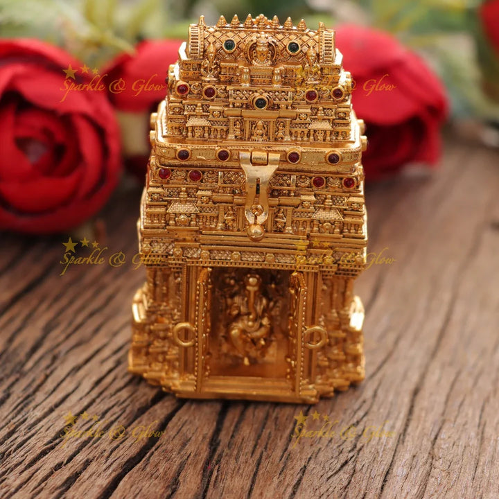 Gold alike Ganesh Kumkum Box – Perfect Festive Companion