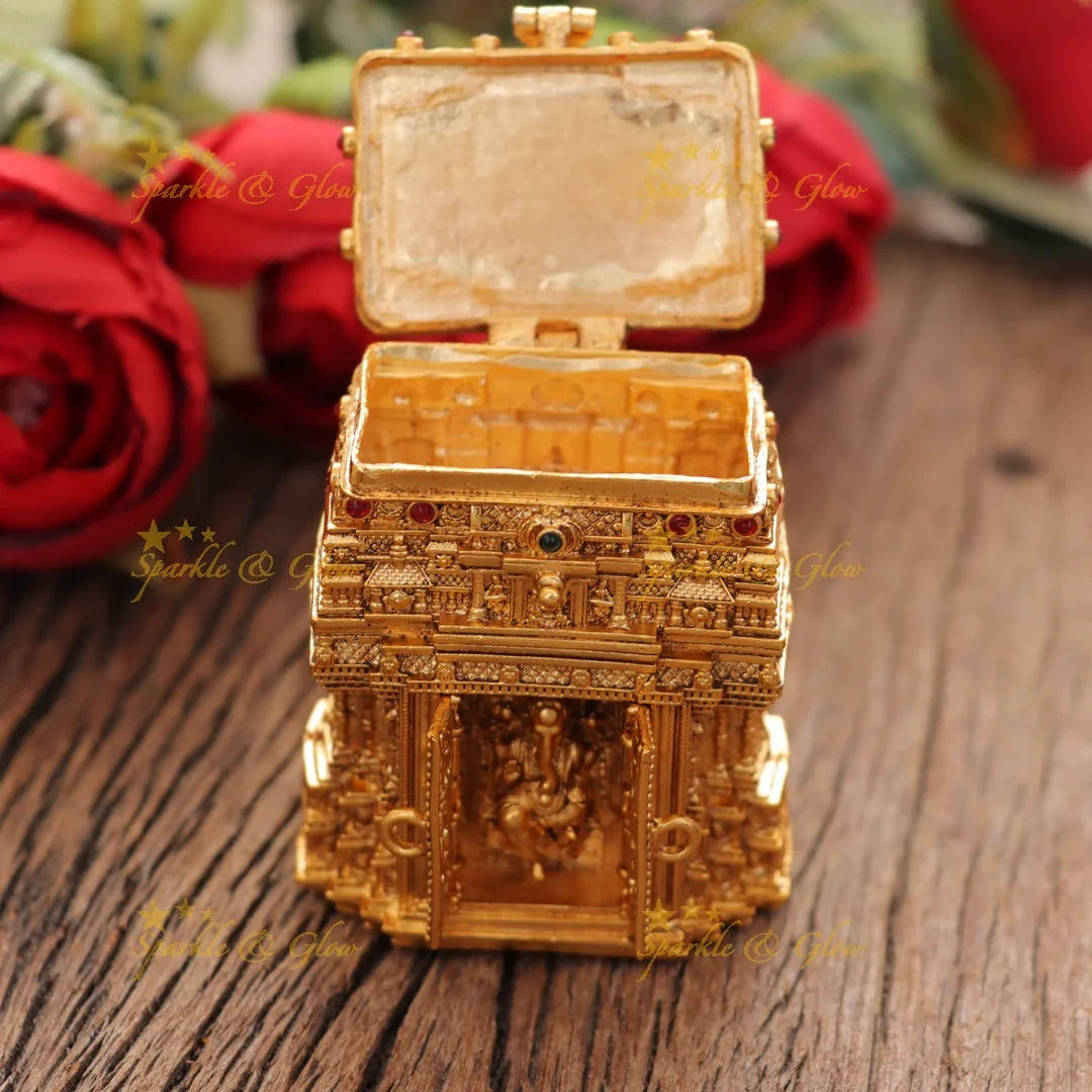 Gold alike Ganesh Kumkum Box – Perfect Festive Companion