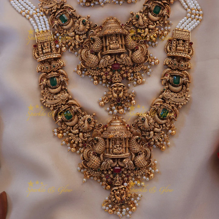 Luxurious Lakshmi Peacock Bridal Set – Sparkle & Glow