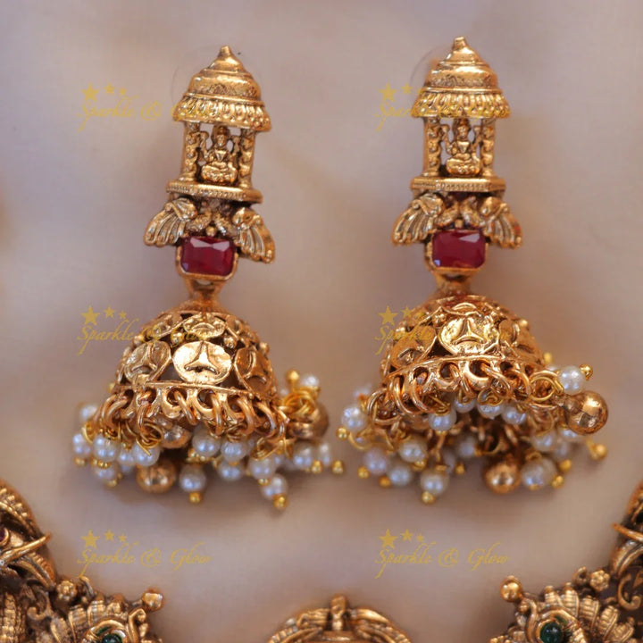 Luxurious Lakshmi Peacock Bridal Set – Sparkle & Glow