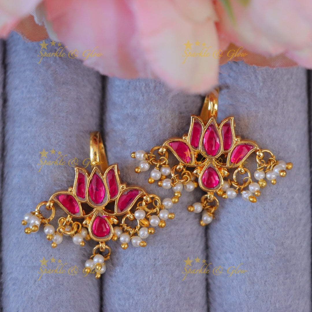 Lotus Bugadi Earrings: Festive Elegance Redefined