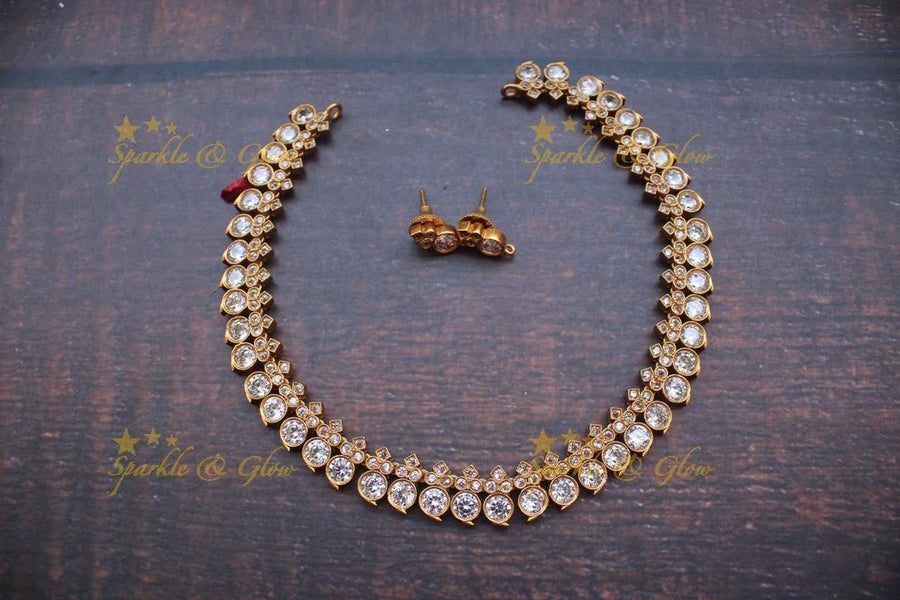 Premium matte kempu mango elegant necklace - Kempu Red - Sparkle and Glow