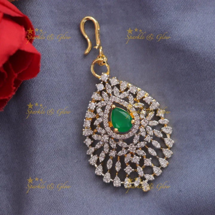 Exquisite Gold Polish Leaf Maang Tikka for Festive Glam