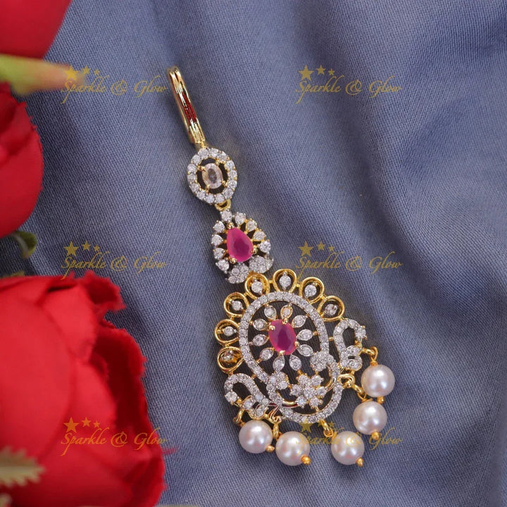 Exquisite Gold Peacock Maang Tikka for Festive Seasons