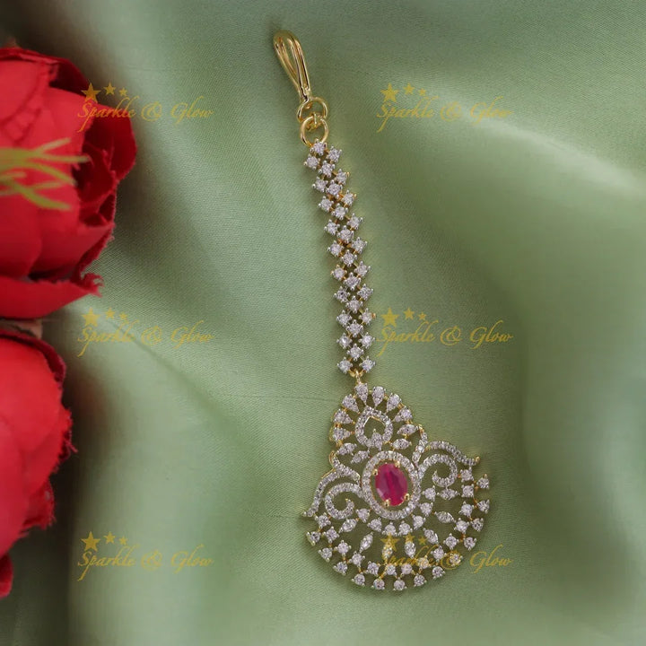 Radiant GJ Polish Maang Tikka for Festive Elegance