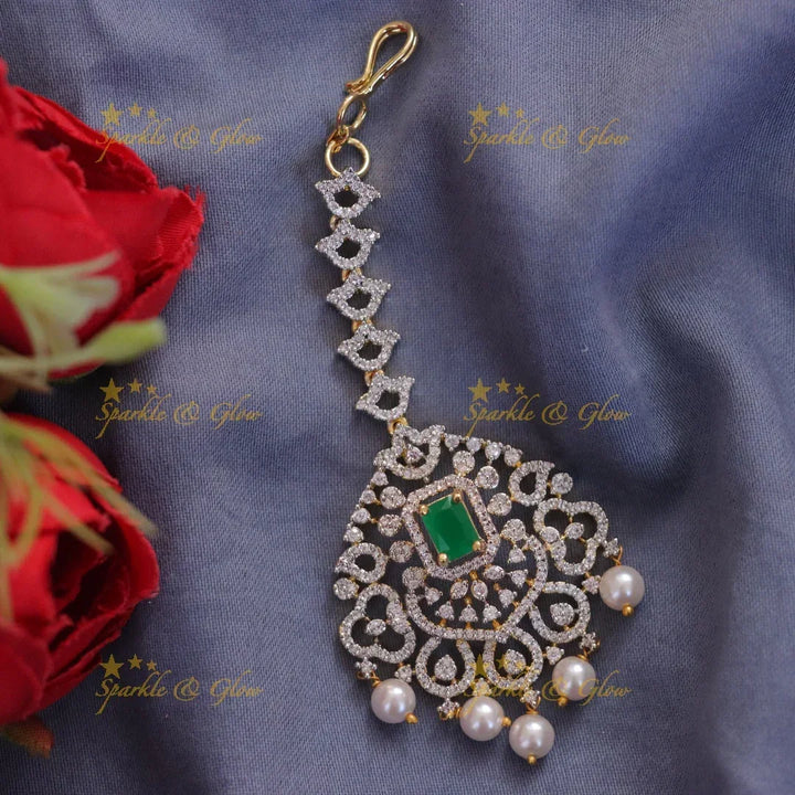 Elegant Gold Pearl Maang Tikka for Weddings & Festive Wear