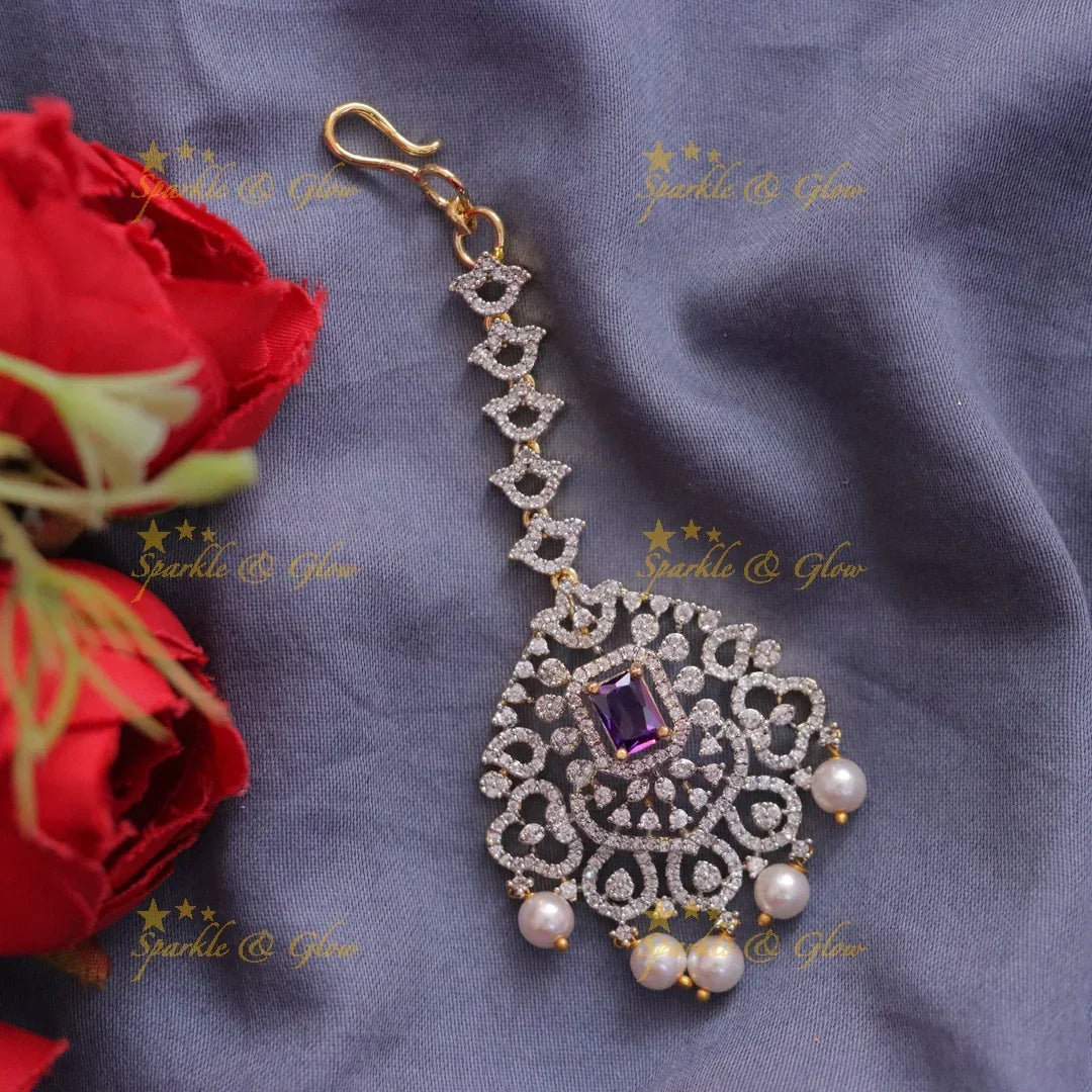 Elegant Gold Pearl Maang Tikka for Weddings & Festive Wear
