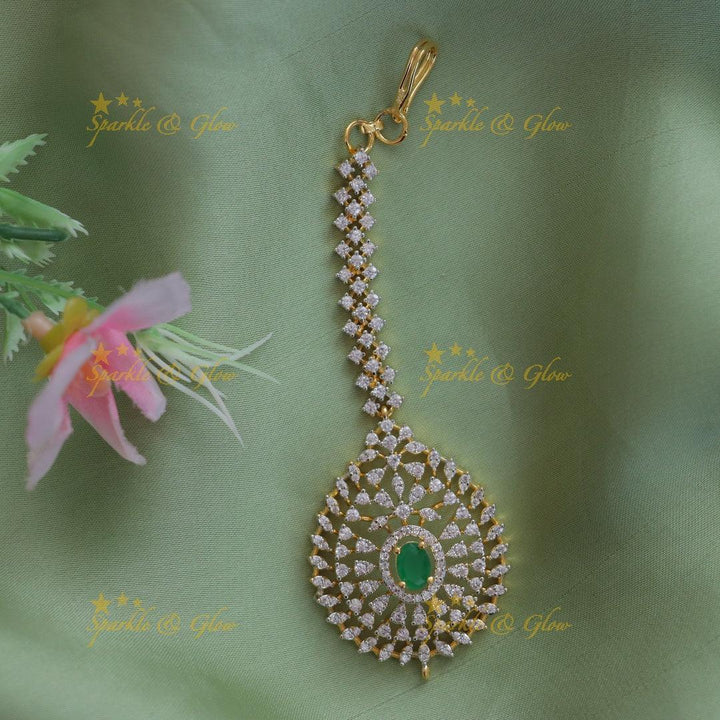 Exquisite Gold Plated Maang Tikka for Celebrations