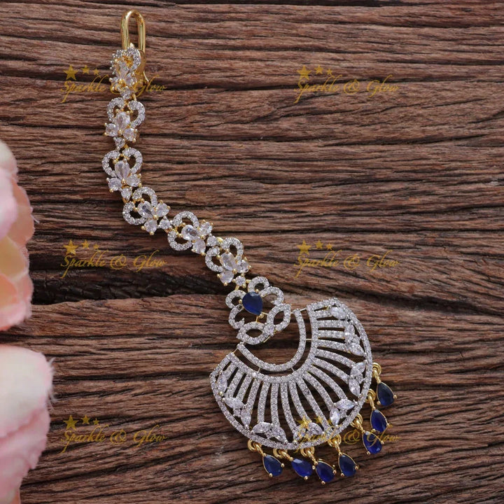 Elegant Gold-Plated Floral Maang Tikka for Weddings