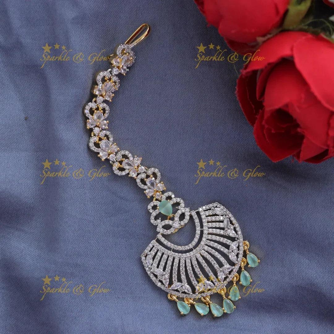 Elegant Gold-Plated Floral Maang Tikka for Weddings