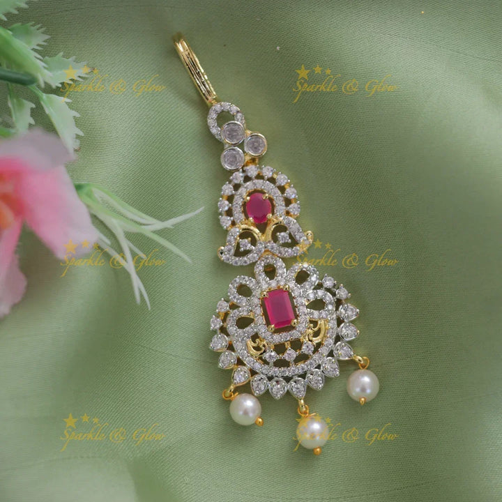 Exquisite Mango Pearl Maang Tikka for Festive Elegance