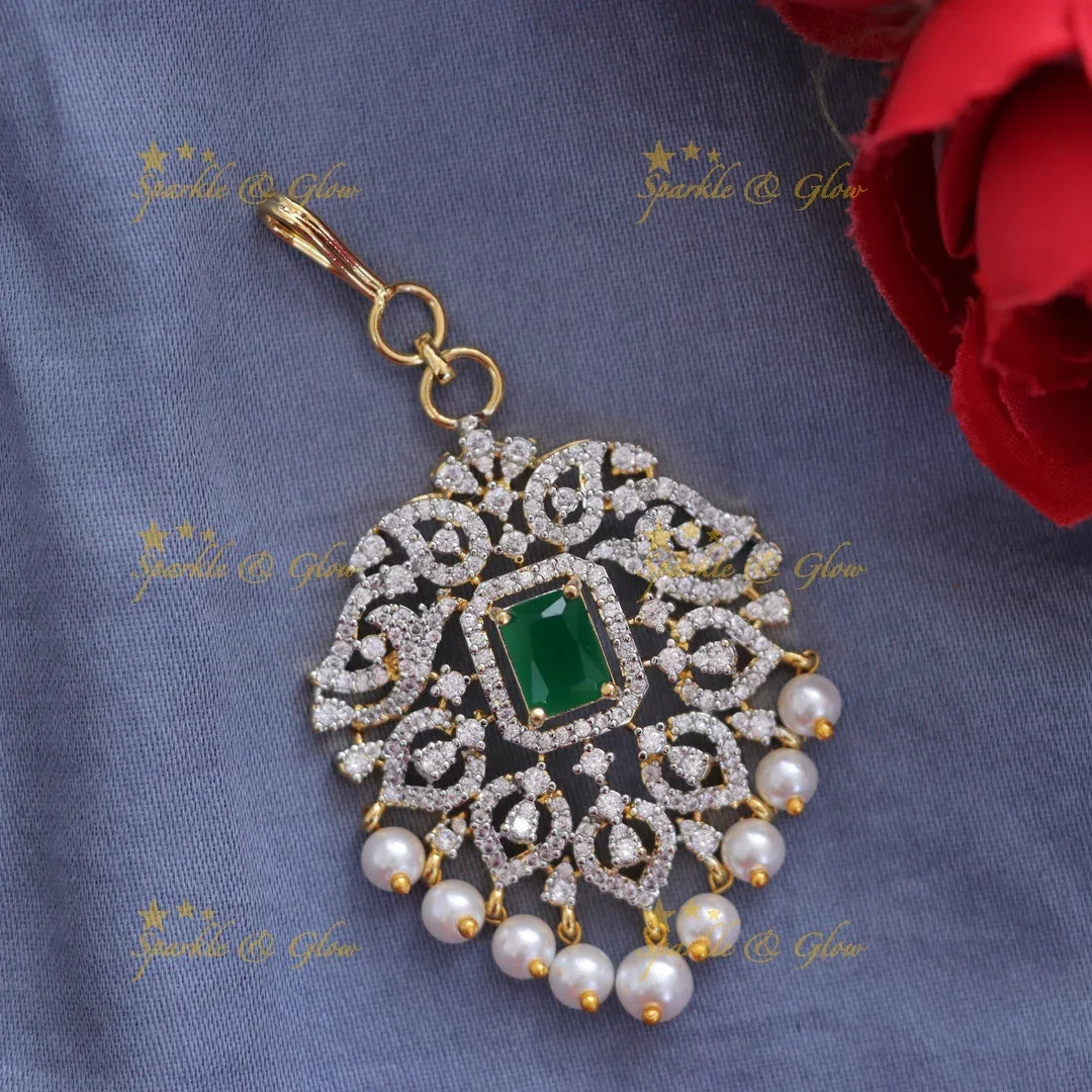 Elegant Mango Pearl Maang Tikka for Festive Radiance