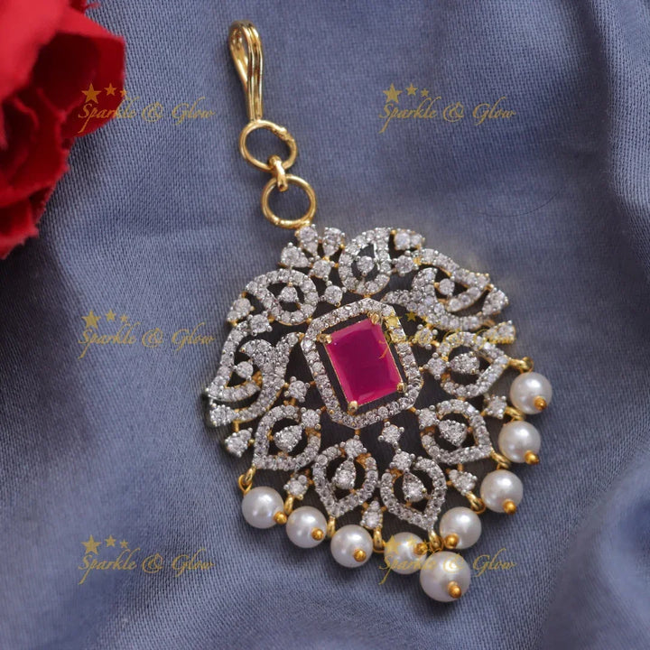 Elegant Mango Pearl Maang Tikka for Festive Radiance