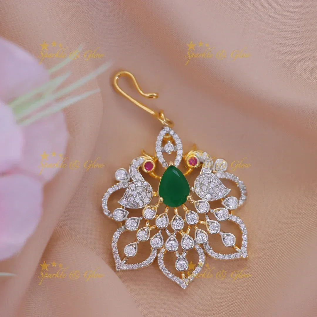 Exquisite Peacock Maang Tikka for Weddings and Festivities