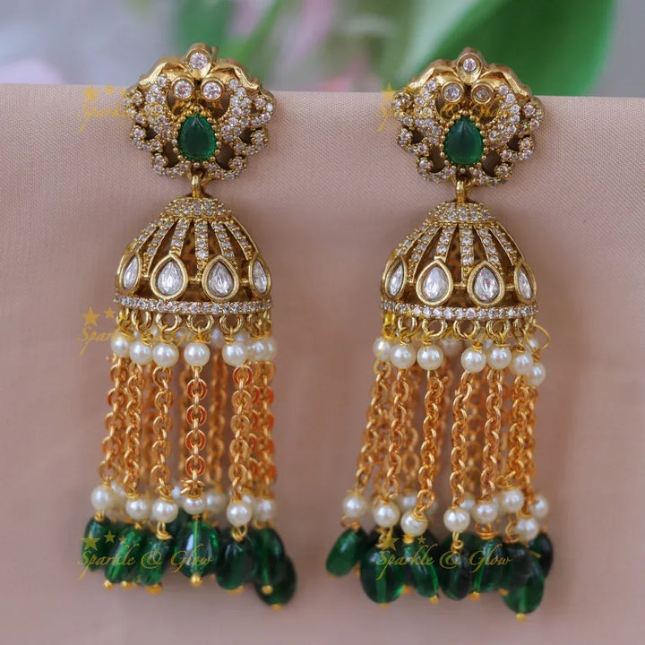 Exquisite Victorian Pearl Drop Jhumka Earrings Online