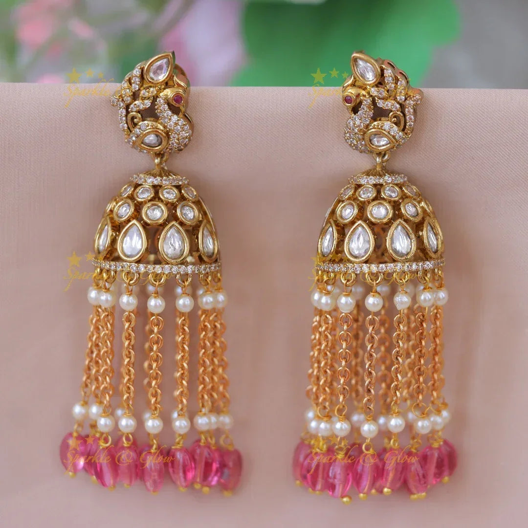 Discover Peacock Stone Jhumka for Festive Glamour